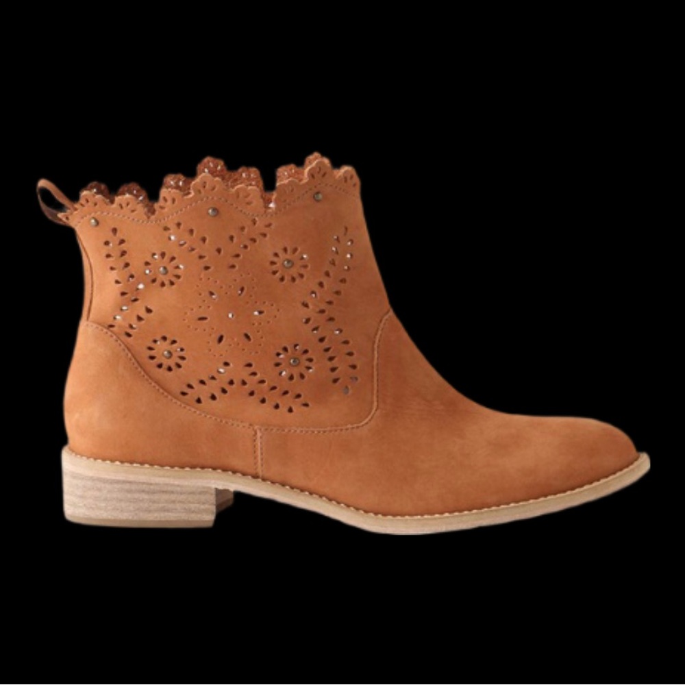 Anthropologie Miss Albright Brown Cut-Out Ankle Booties Size 7
